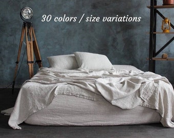 Bed Sheets Set Organic Soft Linen Bedding Queen King Twin Full Linen sheet set Linen Bedding set Farmhouse Sheets Bed Linen Shabby Chic