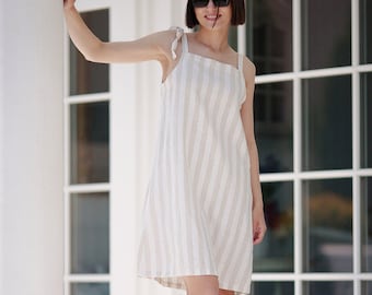 Linen Dress Summer Linen Slip Dress Linen Tunic Women Strappy Dress Mini Dress Formal Casual Mini Summer Dress Sleeveless Dress