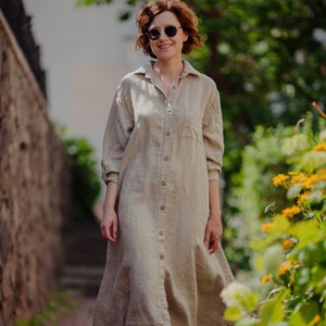 Linen SHIRT Women Long Linen Shirt Linen Tunic Handmade Linen - Etsy