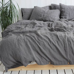 Linen DUVET COVER soft organic washed linen comforter quilt cover and 2 pillowcases Comforter Queen Twin Full King CalKing Double 100% flax image 4