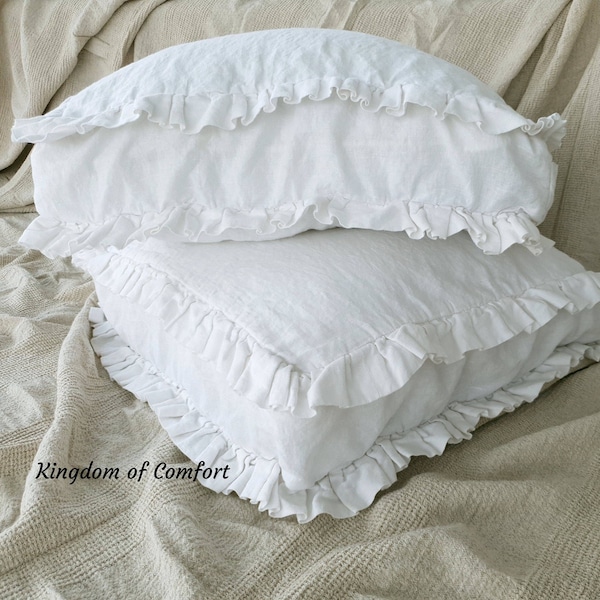 Linen pillow sham linen pillow case decorative linen pillow cover Vintage Country Farmhouse Linen Box Pillowcases Pillow Slip Pillow Cover