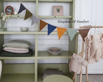 Linen bunting Linen BUNTING BANNER Flag decoration Wall Decoration Linen Bunting for baby room Nursery wall hanging