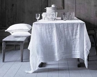 Linen tablecloth. Color and size variations. Stonewashed linen tablecloth shabby chic look. Table linen. Handmade. Square, rectangular.