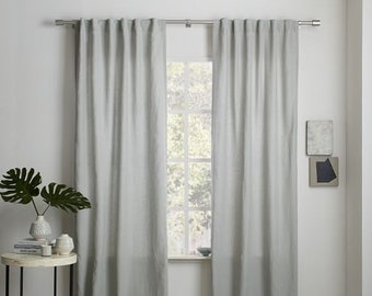 Linen curtains. Stonewashed linen curtain panels. Linen Drape. Semi sheer Drapery. Curtain Panel in 30 colors. Size variation. Window panels