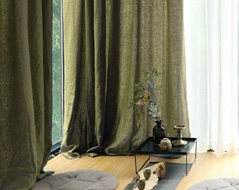 Linen Curtain Linen Drape Linen Valance Linen Curtain Panel Window Curtain Hidden Tab Linen Curtains Custom Size Extra Long Extra Wide