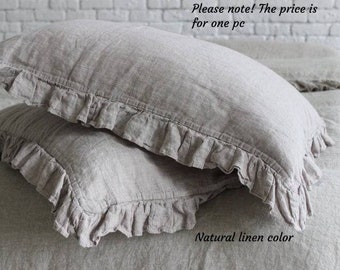 Linen pillow Sham Ruffled Farmhouse Linen Pillow Cover Standard Queen King EUR AU DE Linen Pillow Slip Linen Pillowcase Original Gift