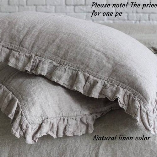 Linen Pillow Sham Case Natural Organic Standard Queen King Etsy