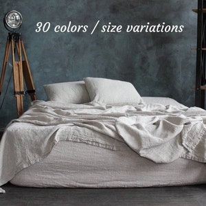 Bed Sheets Set Organic Soft Linen Bedding Queen King Twin Full Linen sheet set Linen Bedding set Farmhouse Sheets Bed Linen Shabby Chic