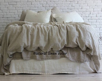 DUVET COVER Soft Linen Custom Comforter Duvet Cover Quilt Linen Cover Linen Bed Cover Queen Twin King Stonewashed Bedding Duvet Cover