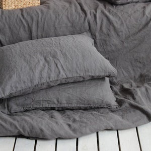 Linen DUVET COVER soft organic washed linen comforter quilt cover and 2 pillowcases Comforter Queen Twin Full King CalKing Double 100% flax image 8