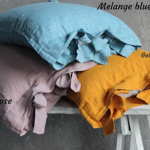 Linen Pillowcase With Ties. Washed Soft Linen Bedding. Natural Etsy