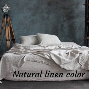 Bed Sheets Set Organic Soft Linen Bedding Queen King Twin Full Linen sheet set Linen Bedding set Farmhouse Sheets Bed Linen Shabby Chic image 4