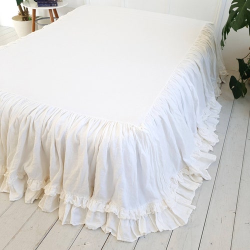 Linen Bedskirt Organic Dust Ruffle Bed, Twin Ruffle Skirt Bedspread