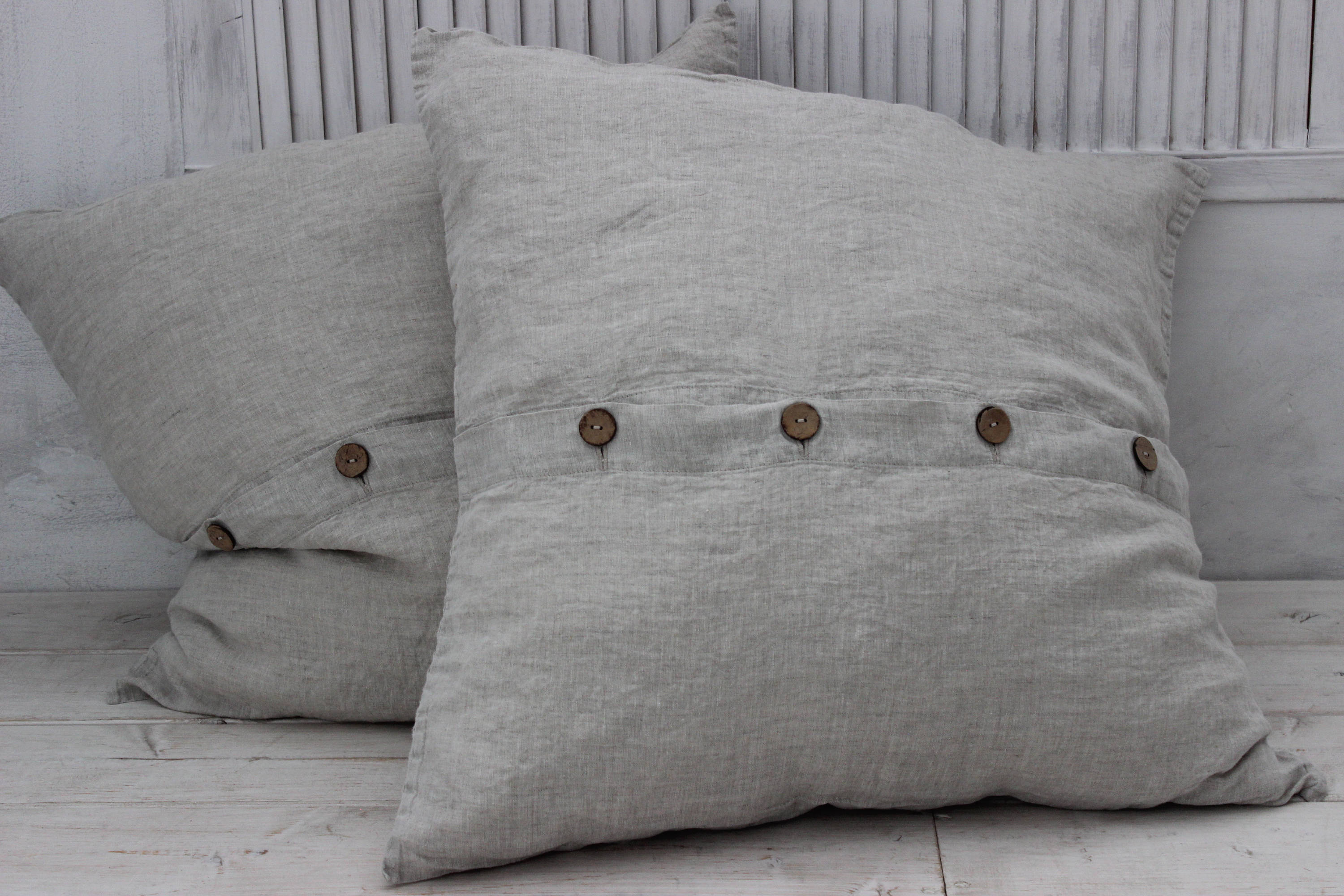 100 organic linen buttoned pillow cover. Linen pillowcase Etsy