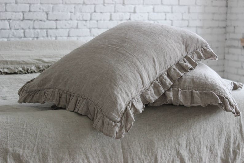 Organic softened pillowcase with ruffle on 4 sides. Etsy