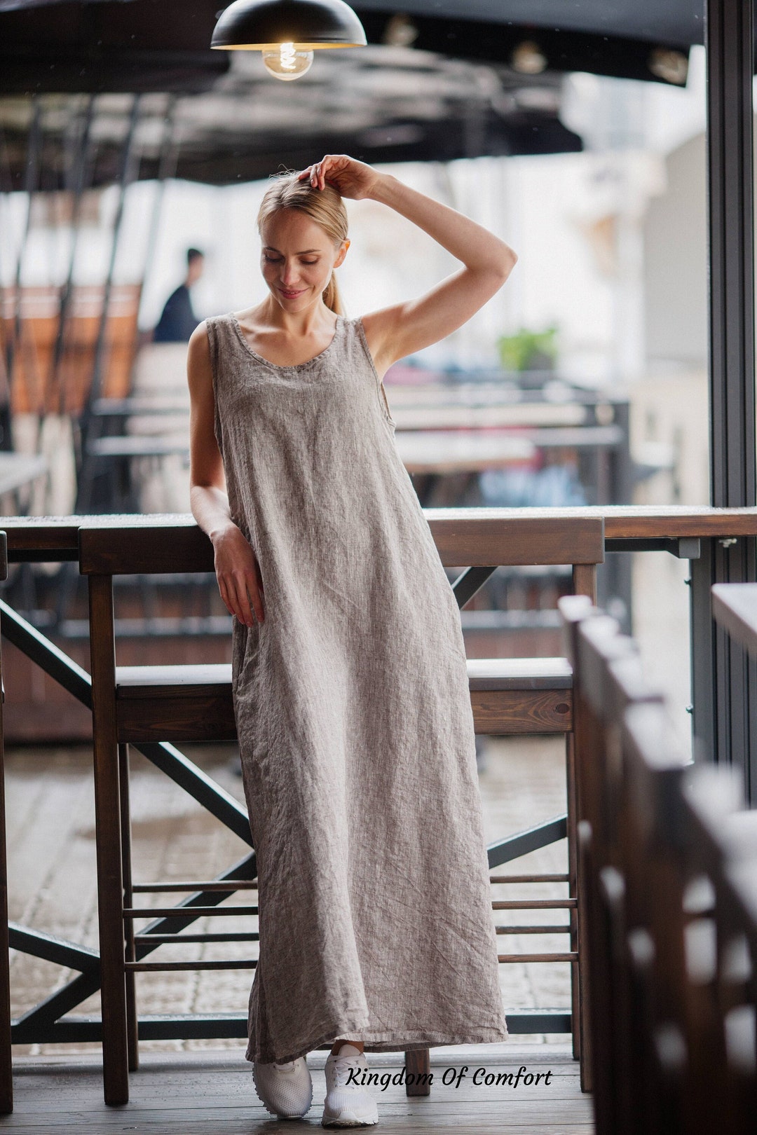 Maxi Linen DRESS Soft Stonewashed Linen Sundress Long Linen Dress Women — free download