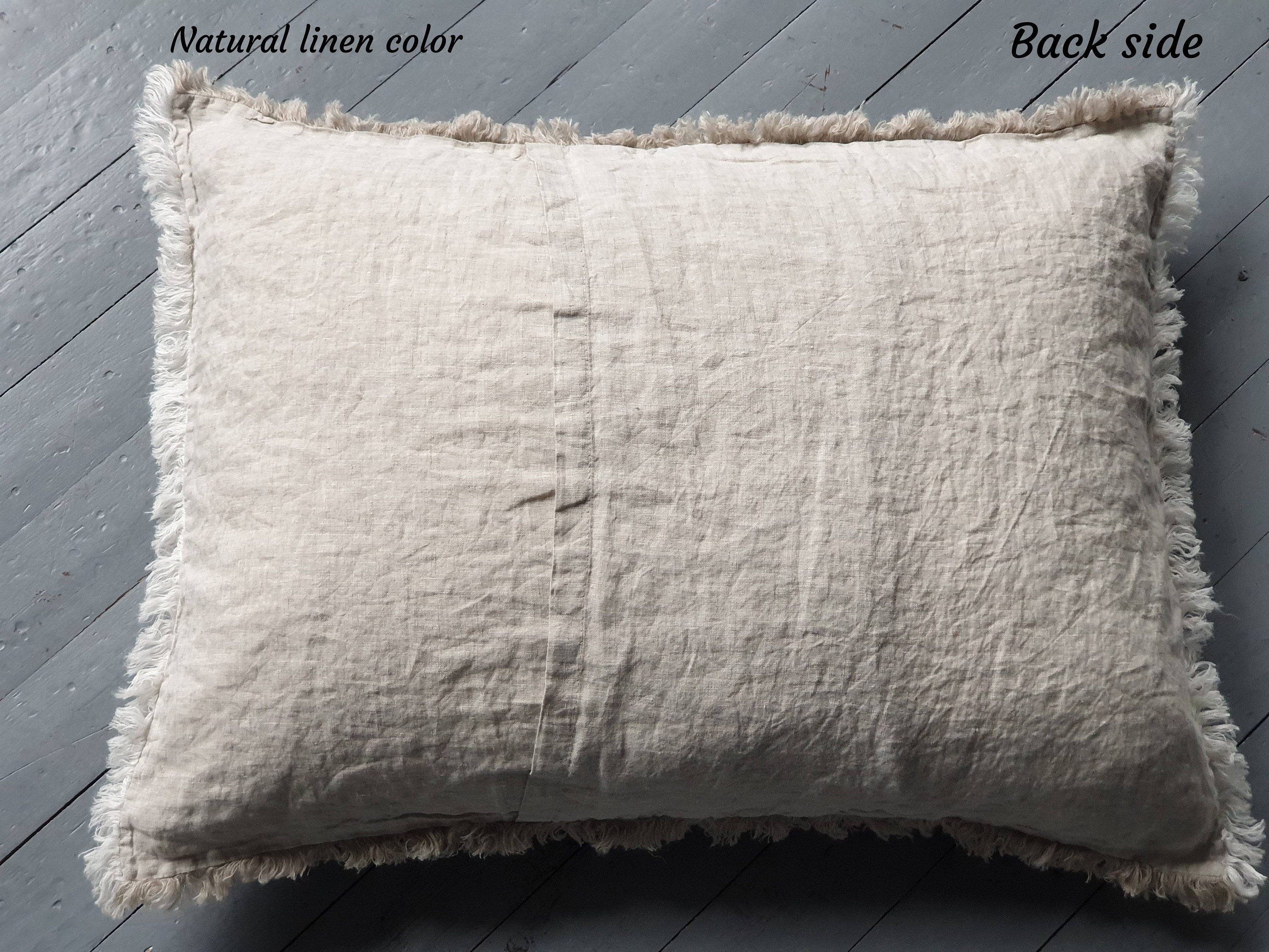 Softened Linen Pillow Case with fringe. Pillow cover with Etsy