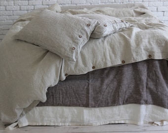 Linen Comforter Cover Duvet Cover Soft Linen Quilt Comforter Bedding Set Organic Flax Set Duvet Cover with Pillowcases Queen King Full