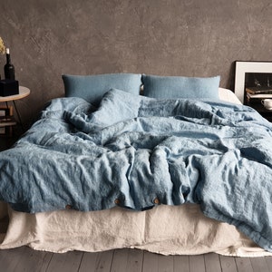 Linen DUVET COVER soft organic washed linen comforter quilt cover and 2 pillowcases Comforter Queen Twin Full King CalKing Double 100% flax image 10