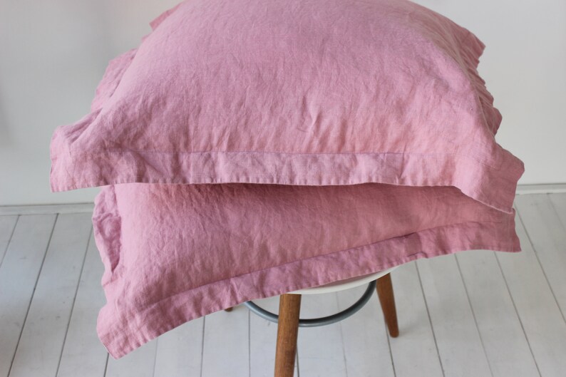 100 linen pillowcase oxford style. Organic linen pillow sham Etsy