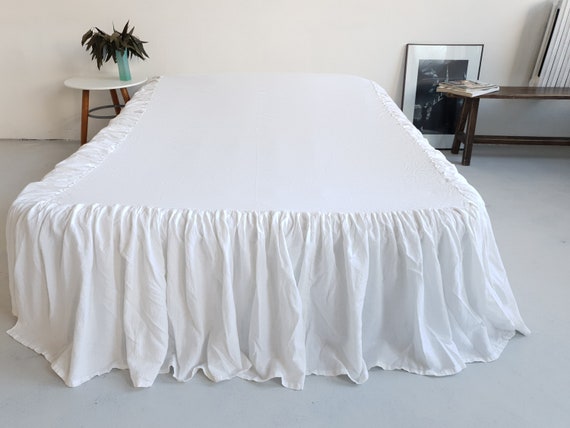 Linen Bed Skirt Linen Valance Linen Dust Ruffle Linen Bedskirt