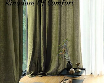 Linen Curtain Linen Drape Linen Valance Linen Curtain Panel Window Curtain Hidden Tab Linen Curtains Custom Size Extra Long Extra Wide