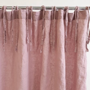 Shower curtain panel / Tie top shower curtain / Doushe curtain / Linen shower drape / Linen shower panel Linen shower curtain Linen drapery