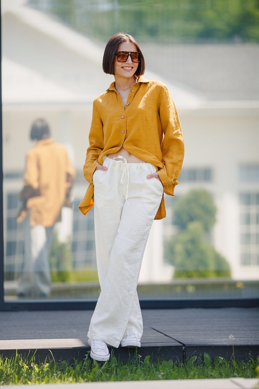 Relaxed Linen Trousers main image 1