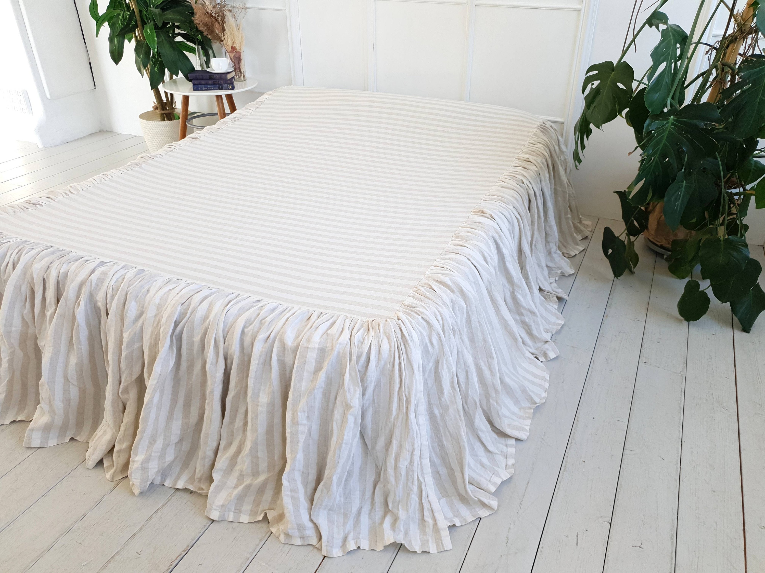 Linen bed skirt top 20 inch drop