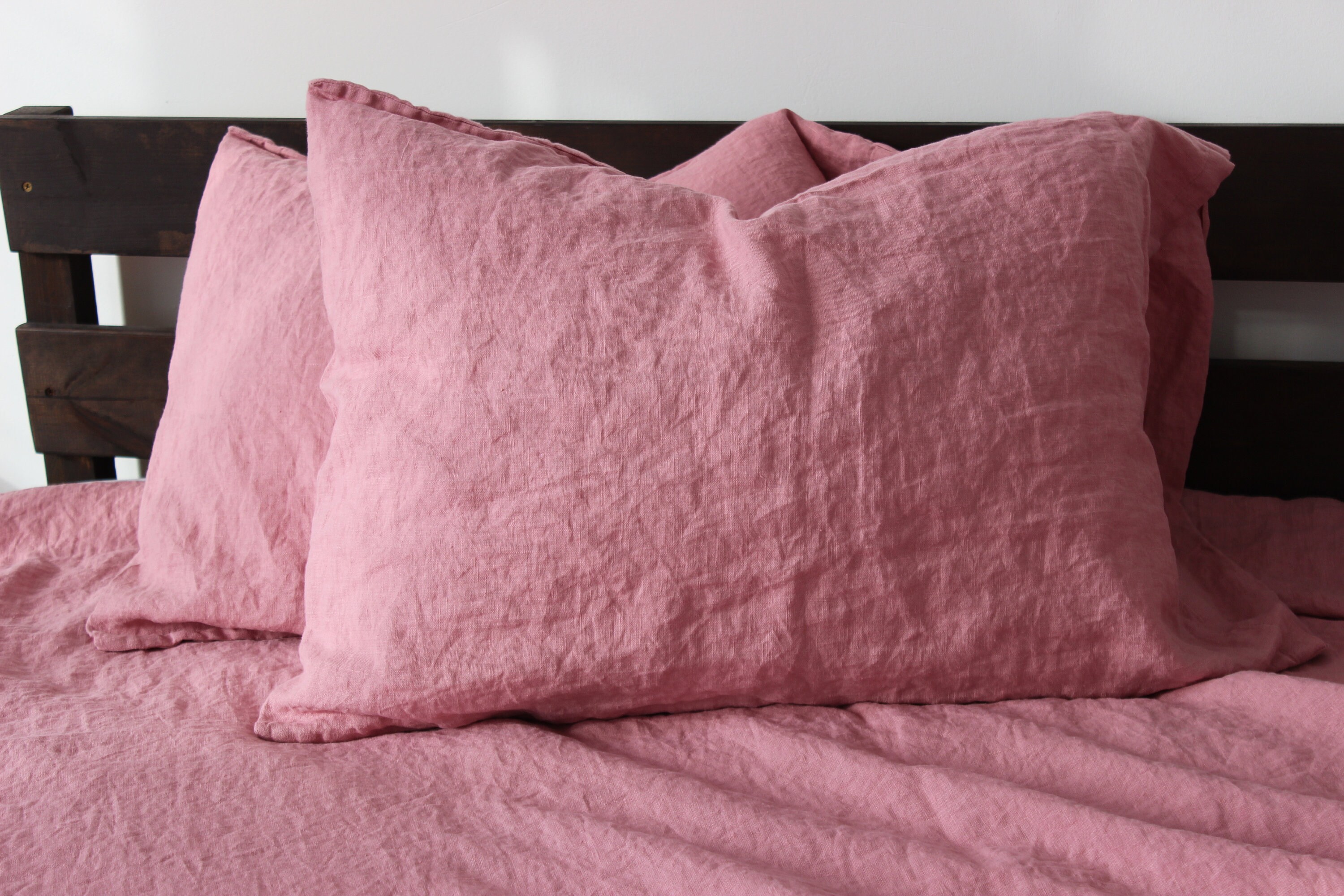 rose colored pillow shams