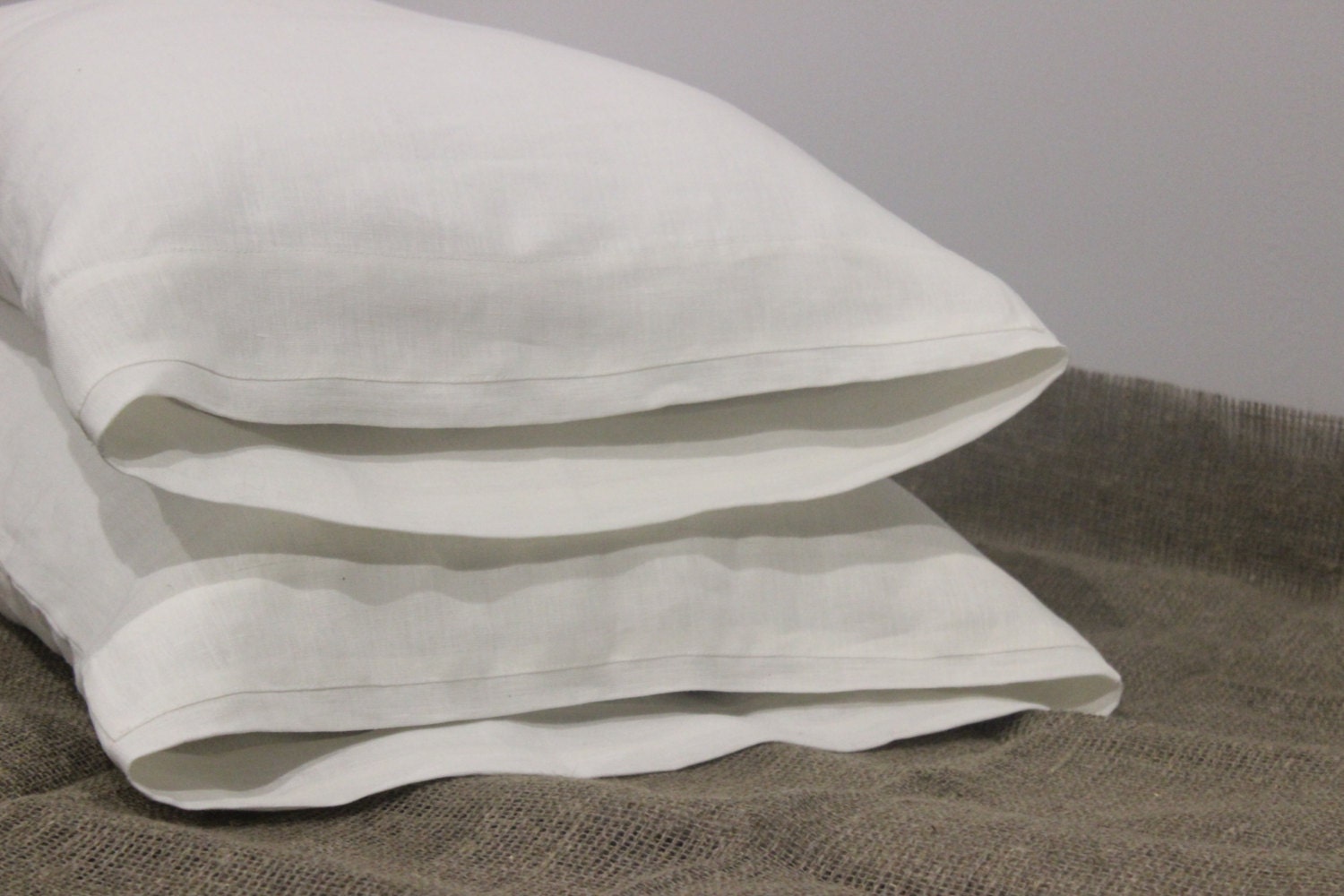 Linen organic open closure pillowcase. Softened linen pillow Etsy