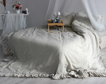 Comforter Duvet Cover Ruffle Organic Linen Bedding Duvet Cover Linen Comforter Cover Quilt Stonewashed Queen King Twin Handmade Linen