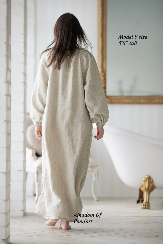 Linen NIGHTDRESS Organic Linen Loungewear Nightgown Soft - Etsy