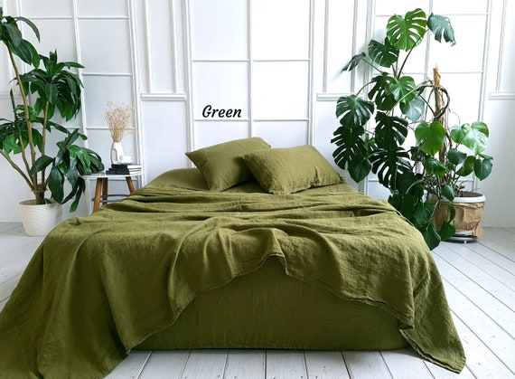 Linen SHEETS Bed Linen Set Soft Organic 100% Linen Sheets Set King