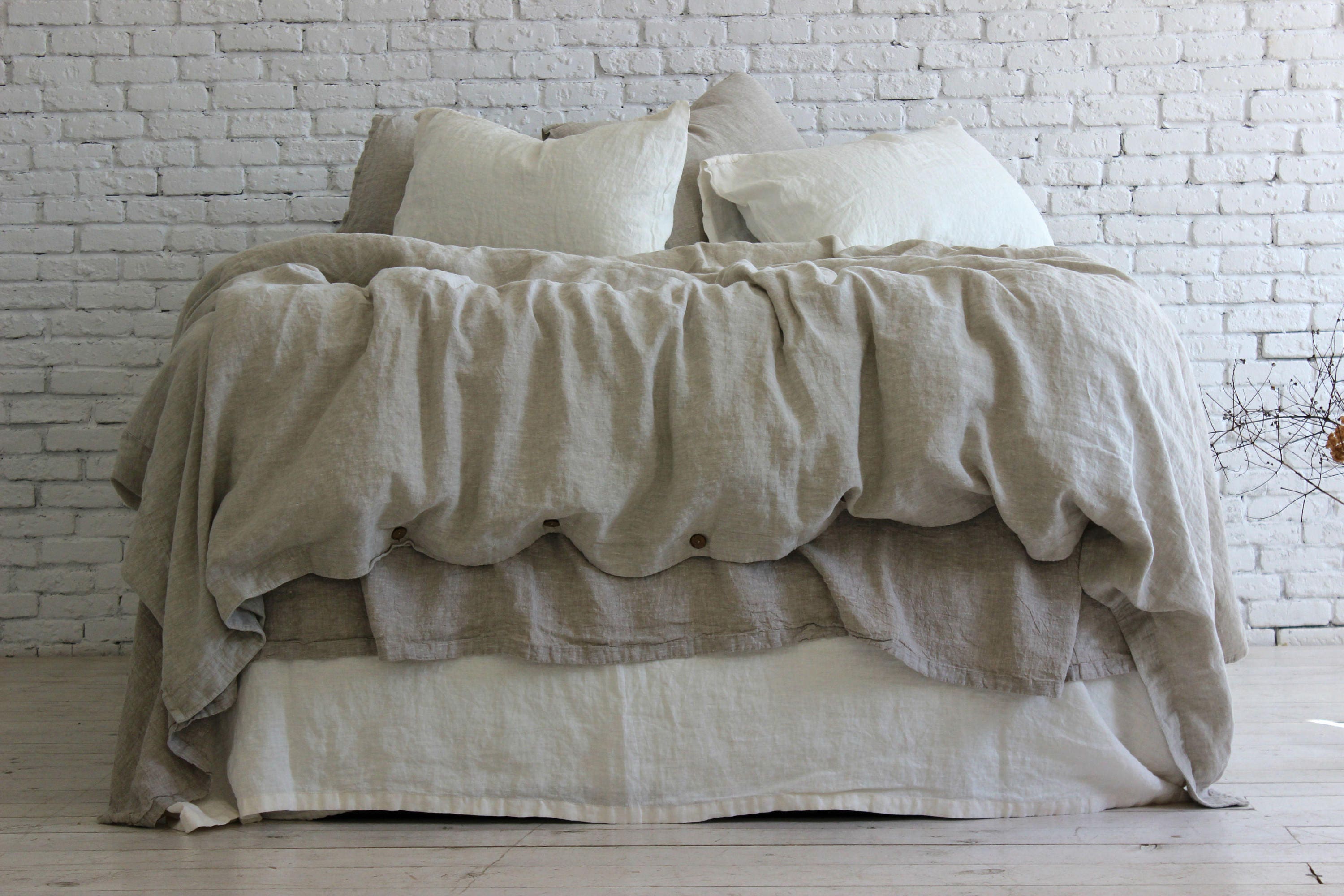 100 Linen Stone Washed Duvet Cover Natural 9 Colors Super 50