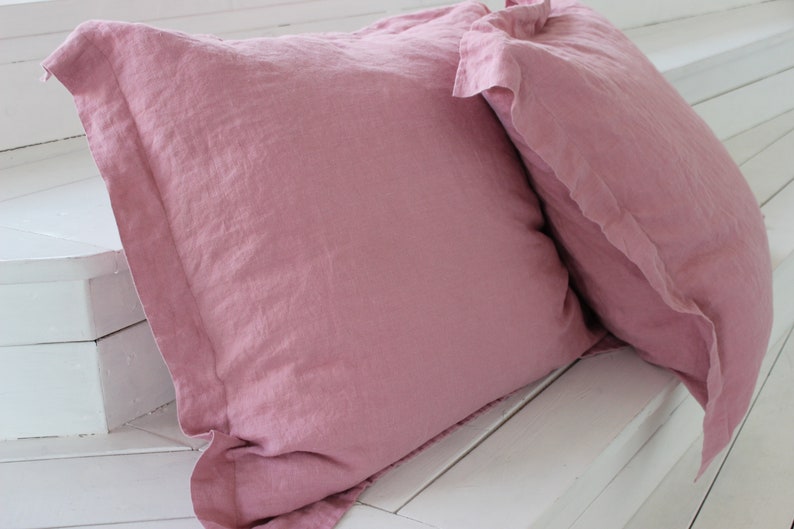 100 linen pillowcase oxford style. Organic linen pillow sham Etsy