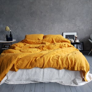 Linen DUVET COVER soft organic washed linen comforter quilt cover and 2 pillowcases Comforter Queen Twin Full King CalKing Double 100% flax image 9