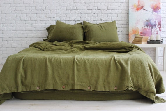 Stonewashed Linen Duvet Cover Or Organic Linen Duvet Cover Etsy