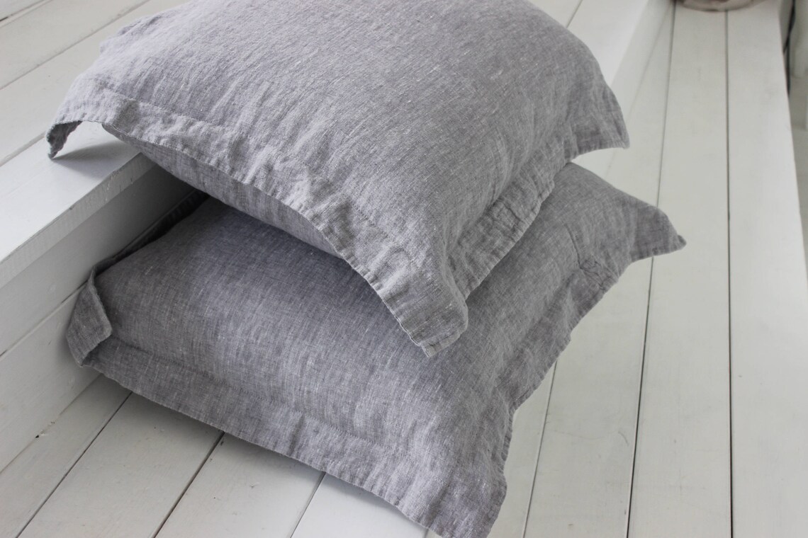 Oxford linen pillow sham. Organic softened pillowcase. Oxford Etsy
