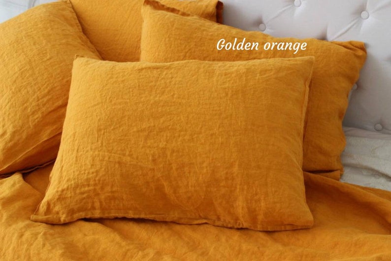 Taie d'oreiller 100 % lin, style femme au foyer, housse de coussin biologique, lin européen naturel, Standard EUR Queen King, tailles européennes image 6