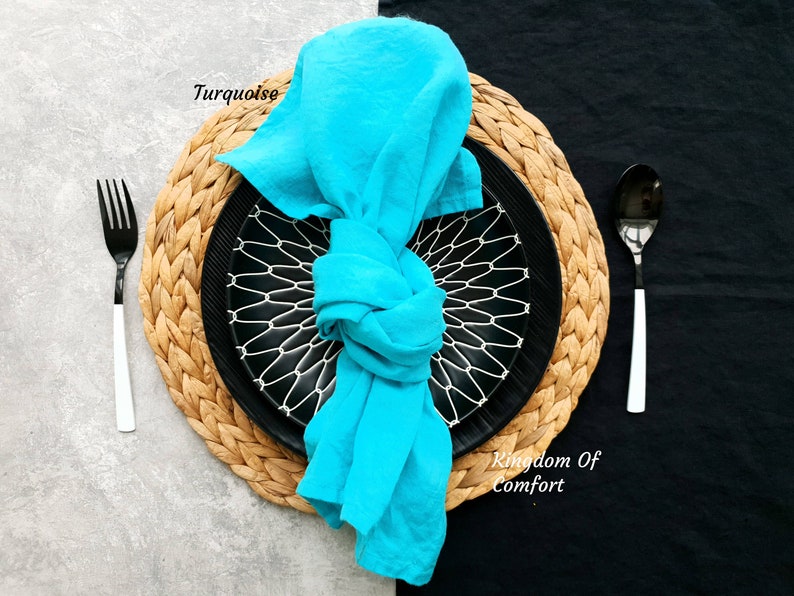 Linen Napkin Set of Napkins Soft Washed Table linen Dinner Napkins Kitchen Napkins Wedding Napkins Large Size Napkins Original Present image 5