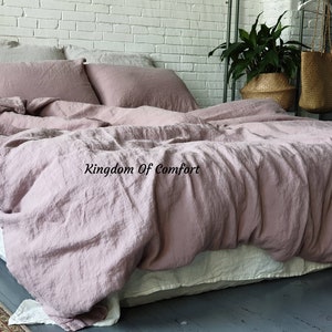 Linen DUVET COVER soft organic washed linen comforter quilt cover and 2 pillowcases Comforter Queen Twin Full King CalKing Double 100% flax image 5