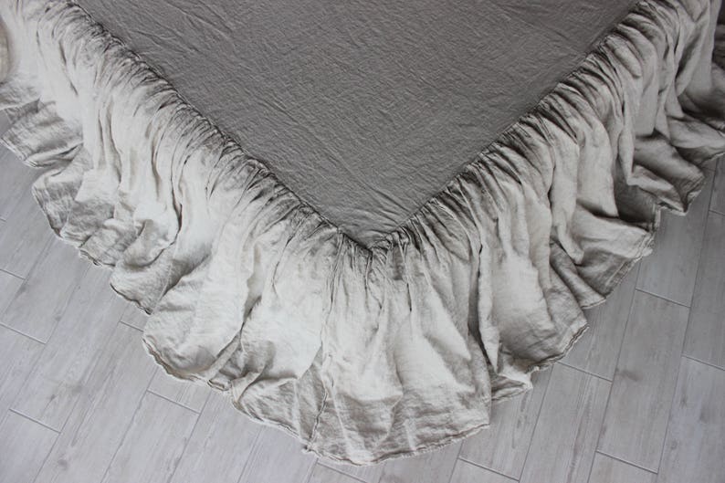 Linen Bed Skirt Linen Bed Cover Linen Valance Stonewashed Soft Etsy