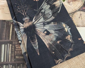 Moth Journal | Rebound book | Floral | Hardcover | Bookbinding | 9x6 | Approx 250 Pages | Handmade Cover