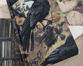 Crow Journal | Rebound book | Floral | Hardcover | Bookbinding | 9x6 | Approx 250 Pages | Handmade Cover