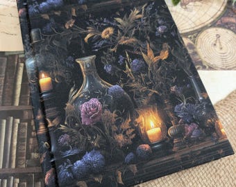 Floral Journal | Rebound book | Moody | Spell.| Hardcover | Bookbinding | 9x6 | Approx 250 Pages | Handmade Cover