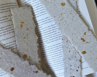 Bookmark | Handmade Paper From Old Books | Gold Foil
