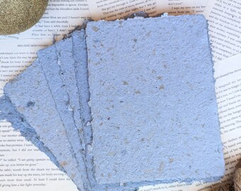 8x6 Handmade Paper | Blue and Brown Paper | Recycled Paper |  Scrapbooking | Junk Journaling