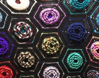 CROCHET PATTERN Crochet Large 3D Flower Granny Hexagon