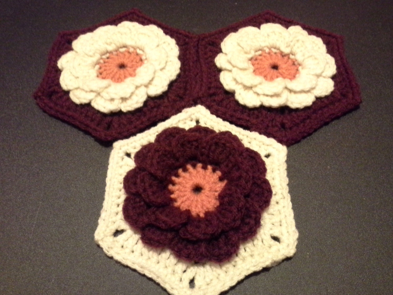 CROCHET PATTERN Crochet 3D Flower Granny Hexagon - Etsy